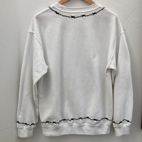 Handmade “Rolling Stones” lips weed pill patch vintage sweatshirt - Picture 3 of 5